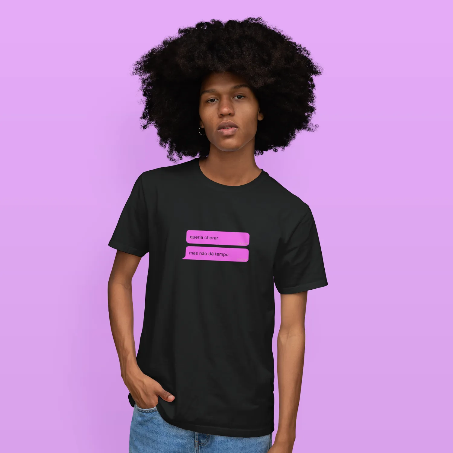 Imagem de Camiseta T-shirt Masculina Prime - Queria Chorar - MU1046